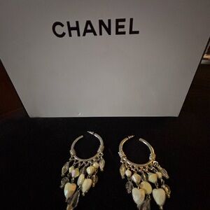 Silver and White Elegant Earrings